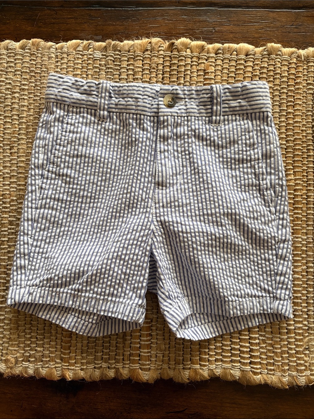 Janie and Jack Blue Seersucker Shorts